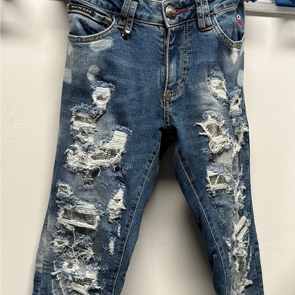 Philipp Plein slim fit  skinny Jean size 28 men metal mesh